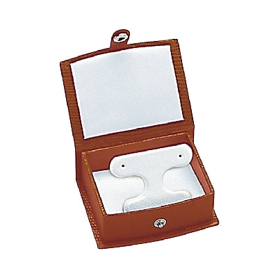 Lizard Skin Textured Leatherette French Clip Earring Box with White Interior