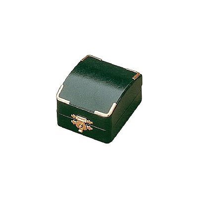 Leatherette Single Ring Box with Gold Trim and Closure