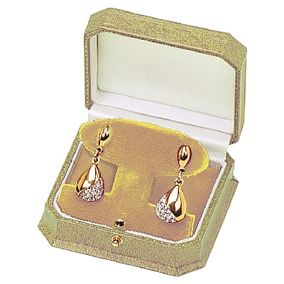 Leatherette French Clip Earring Box with Velvet Interior