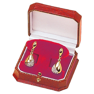 Leatherette French Clip Earring Box with Velvet Interior