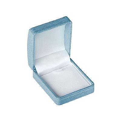 Leatherette Pendant Box with Gold Accent and White Interior