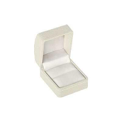 Leatherette Single Ring Box with Gold Accent and White Interior