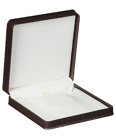 Embossed Leatherette Large Set Box with Cream Leatherette Interior