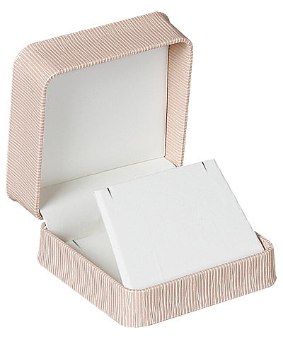 Embossed Leatherette Pendant or Earring Box with Cream Leatherette Interior - Reversible Insert