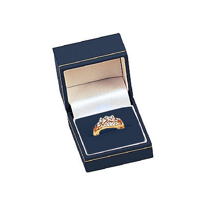 Paper Covered Single Ring Box with Gold Accent