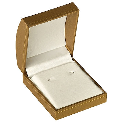 Paper Covered Hoop Earring Box with Gold Accent and White Interior