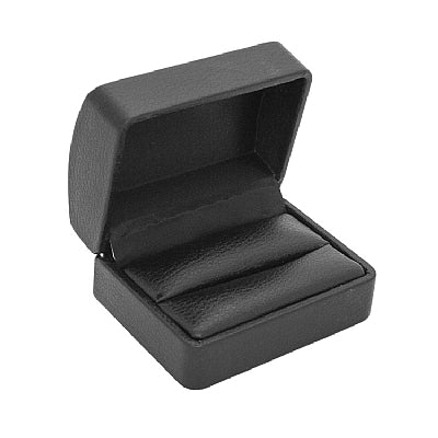 Leatherette Double Ring Box with Matching Interior and Two Piece Packer