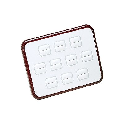 Leatherette and Wooden Jewelry 10 Rings Display Stand