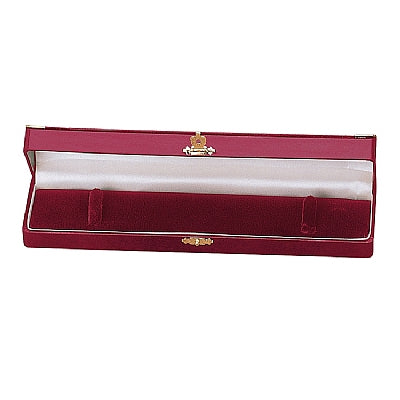 Leatherette Bracelet Box with Gold Trim and Closure