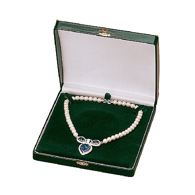 Leatherette Pearl Box with Gold Trim and Closure