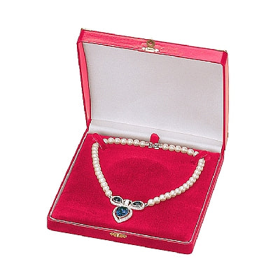 Leatherette Pearl Box with Gold Trim and Closure