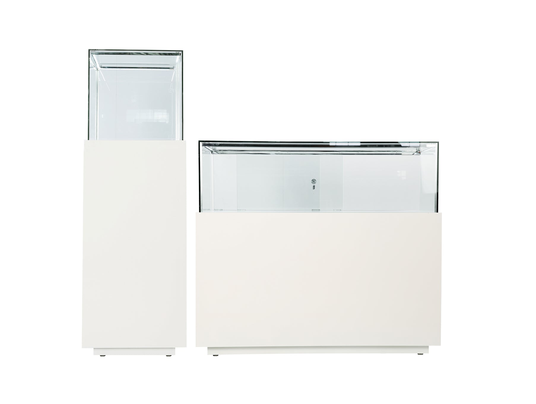 White Showcase with Glass Box Display