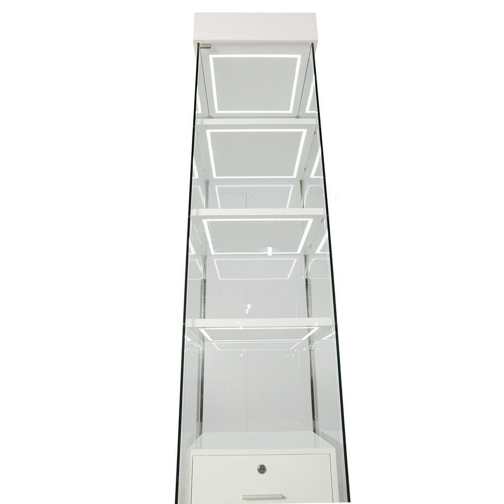 Glass Display Jewelry Showcase with LED Lighting System