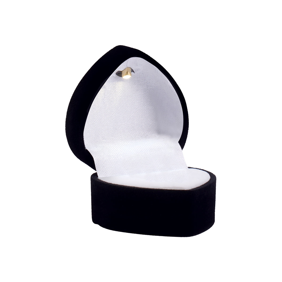 Suede Heart Ring Box with LED Light