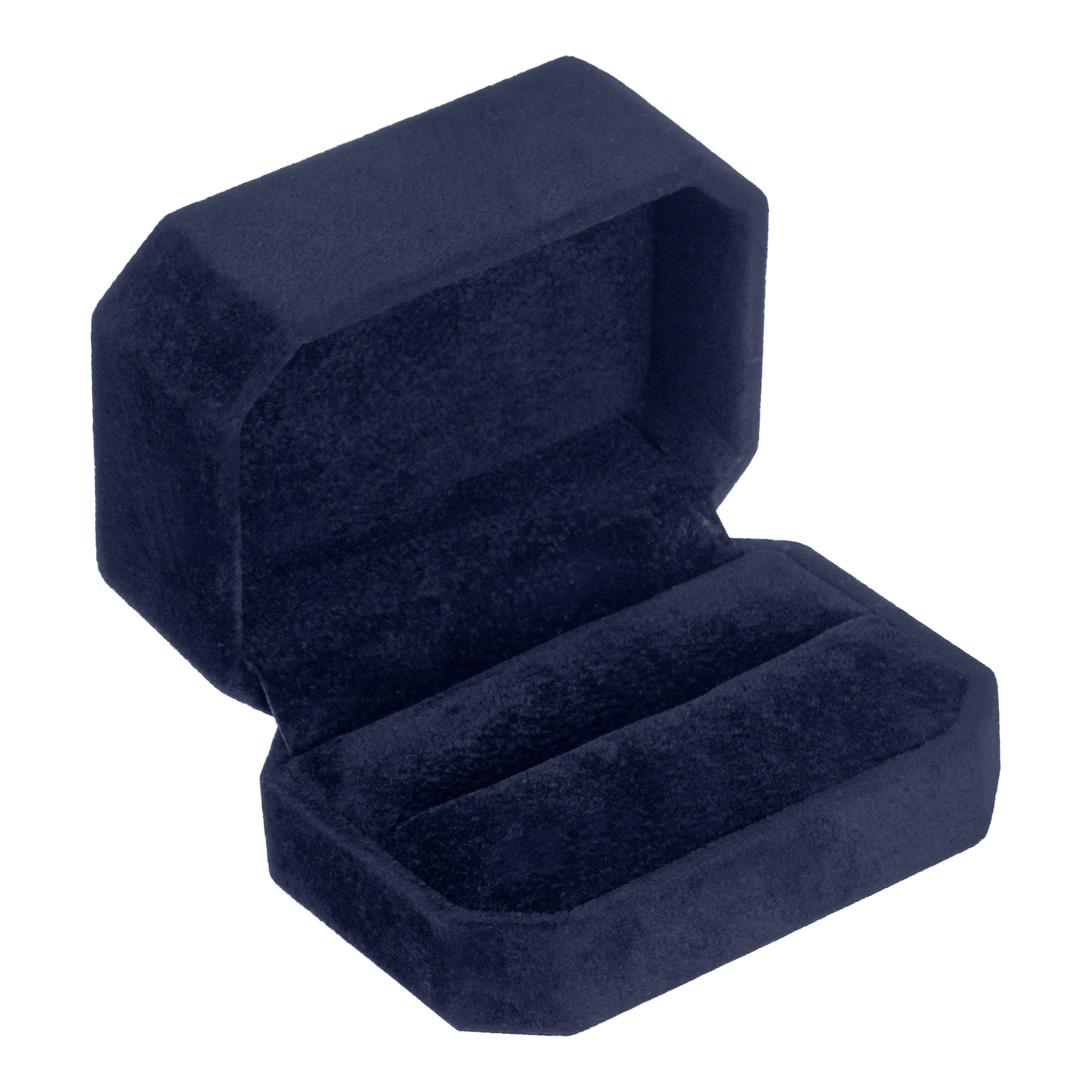 Double Ring Box Wrapped and Lined with Rich Nova Suede