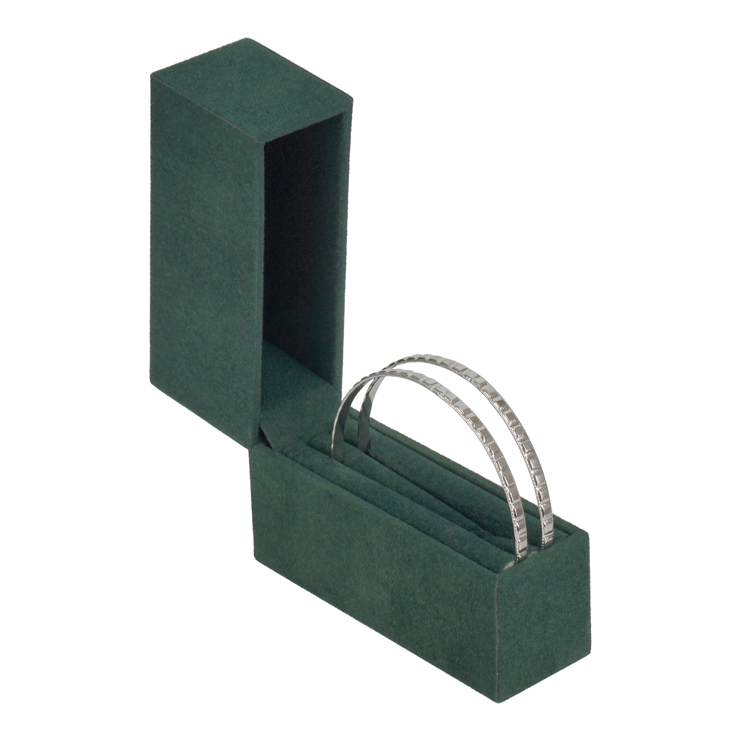 Vertical Large Hoop Box with Matching Suede Interior