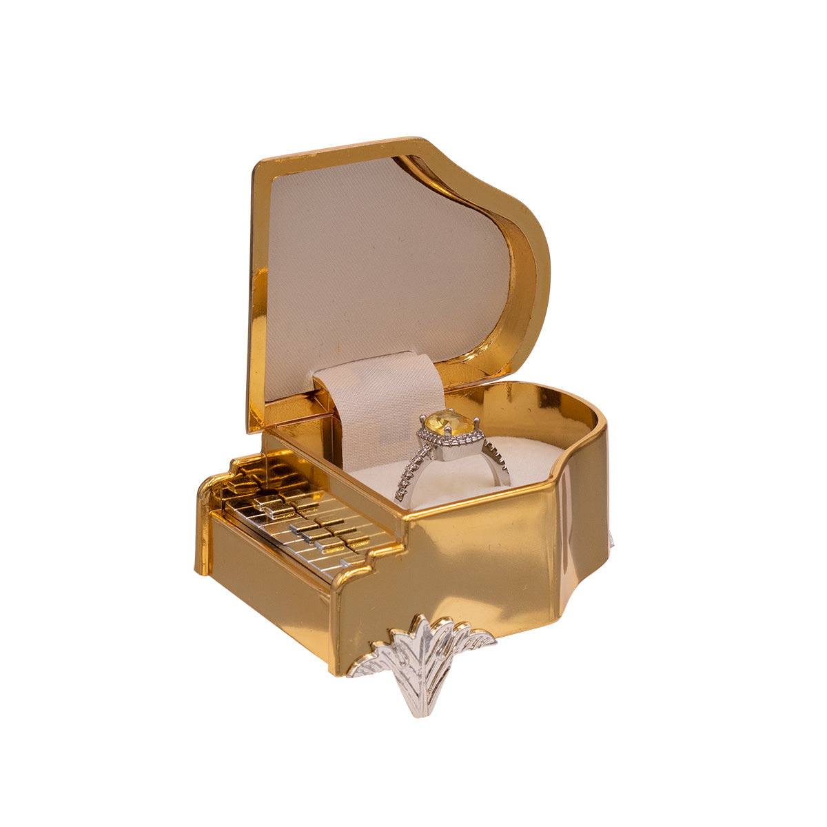 Metallic Piano Ring Box