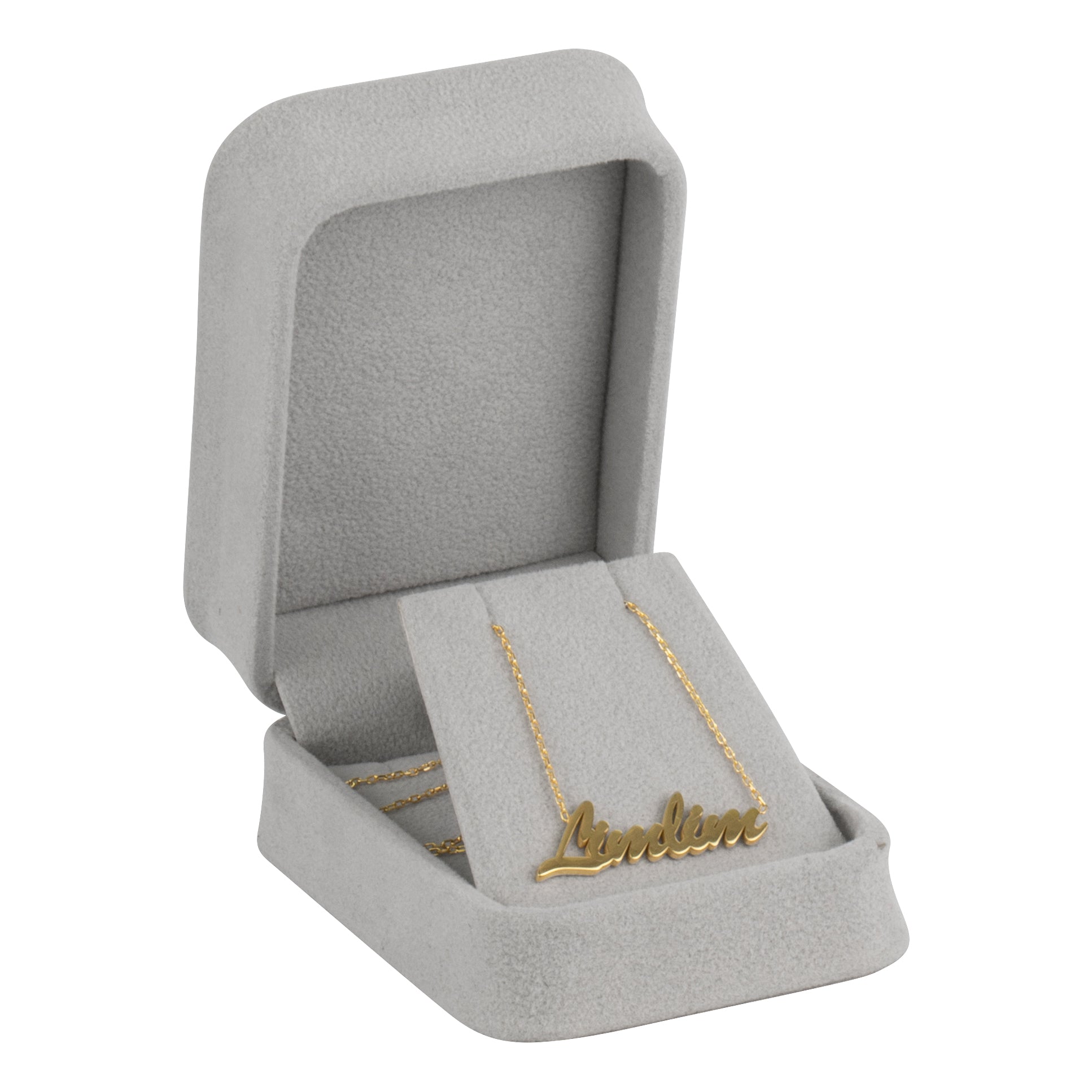 Suede Pendant Box with Matching Suede Interior