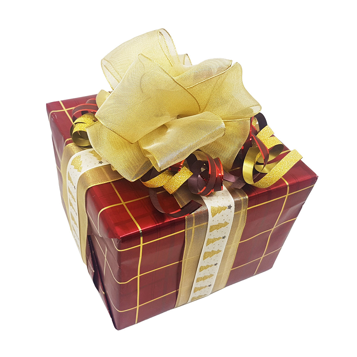 Burgundy Checked Gift Wrapping Paper Roll