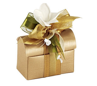 Gold Linen Confection Boxes