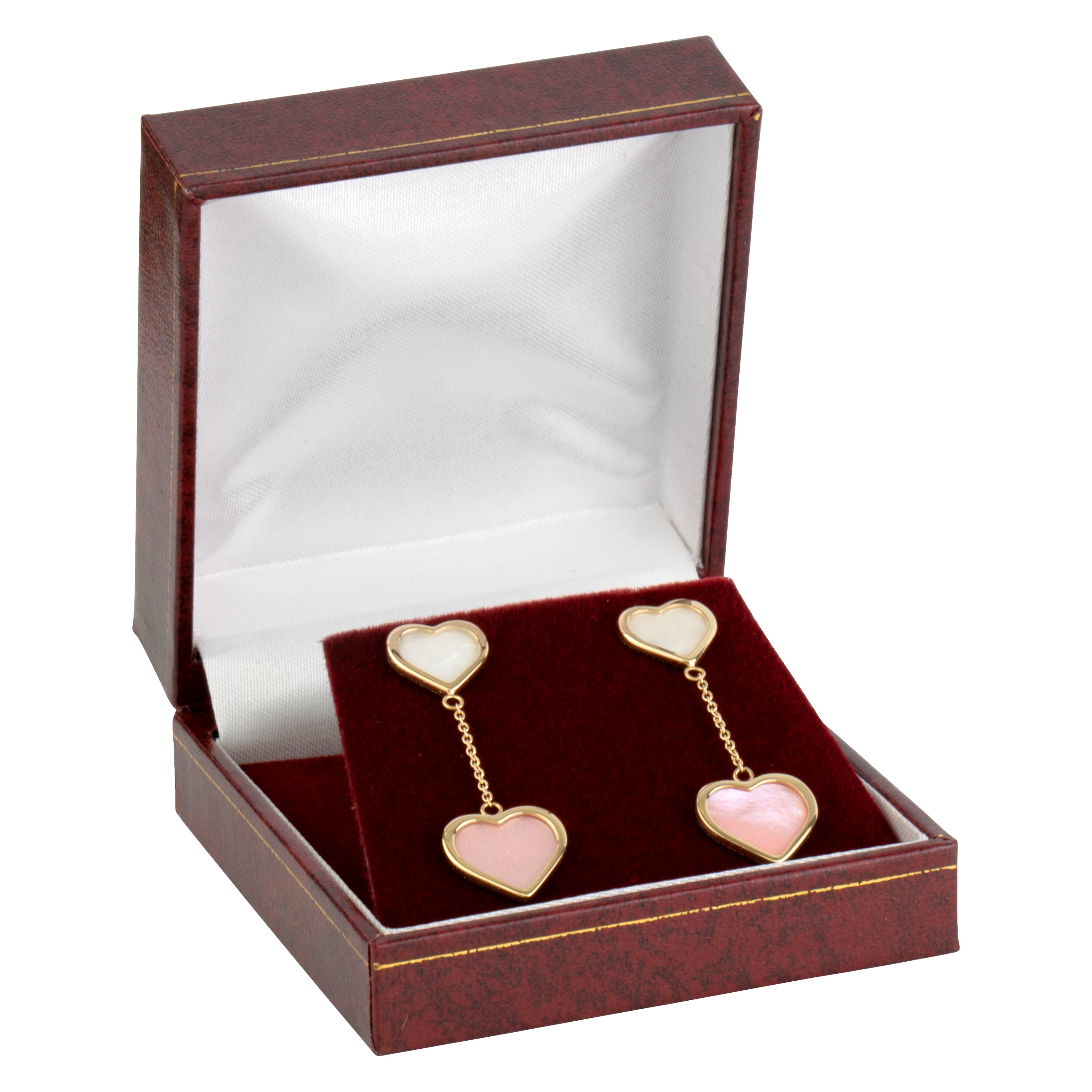 Paper Covered Clip Earring Box with Gold Accent