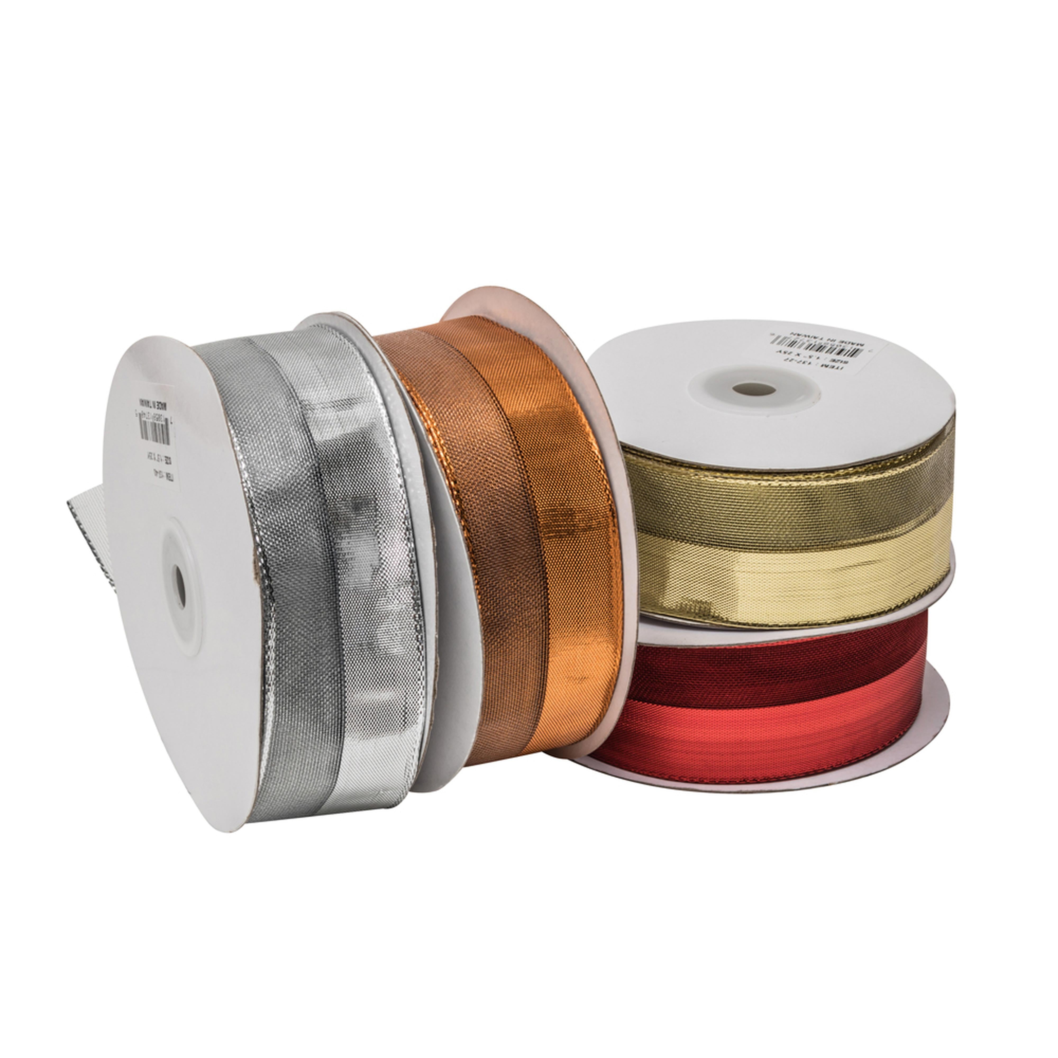 Metallic Satin and Sheer Duo Wired Ribbon