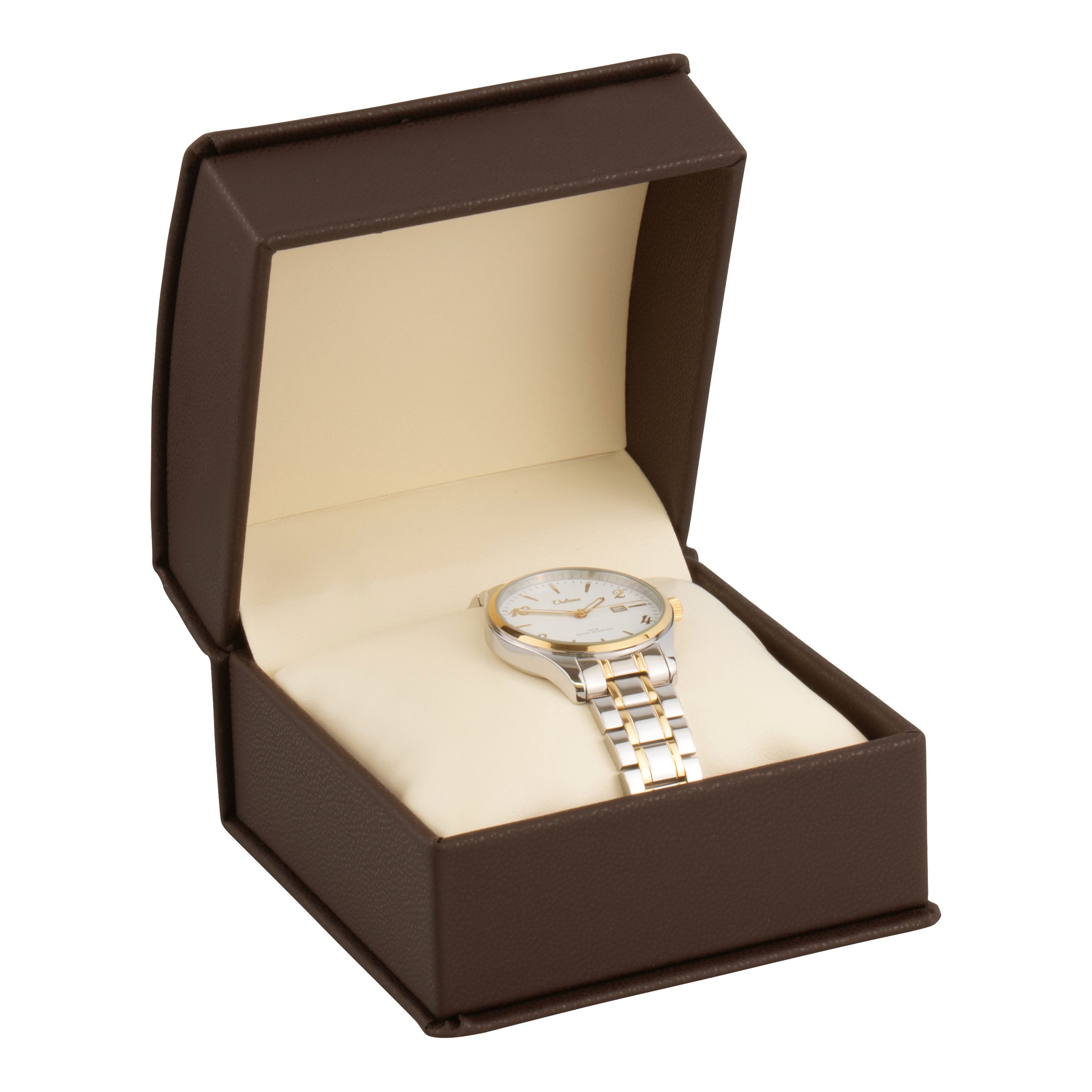Leatherette Collar Watch Box Leatherette Interior with Ribboned Packer