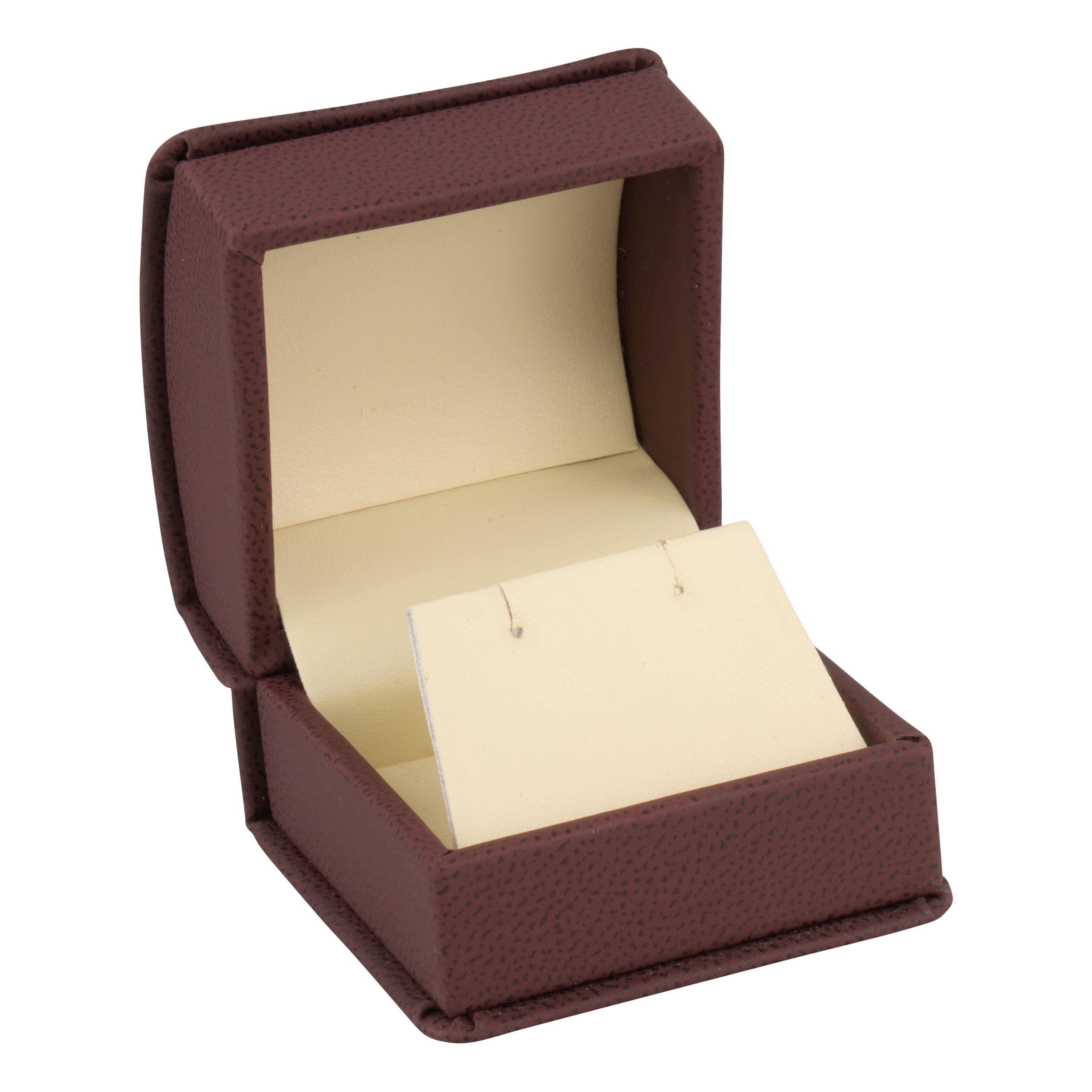Leatherette Single Earring Box Leatherette Interior with Ribboned Packer