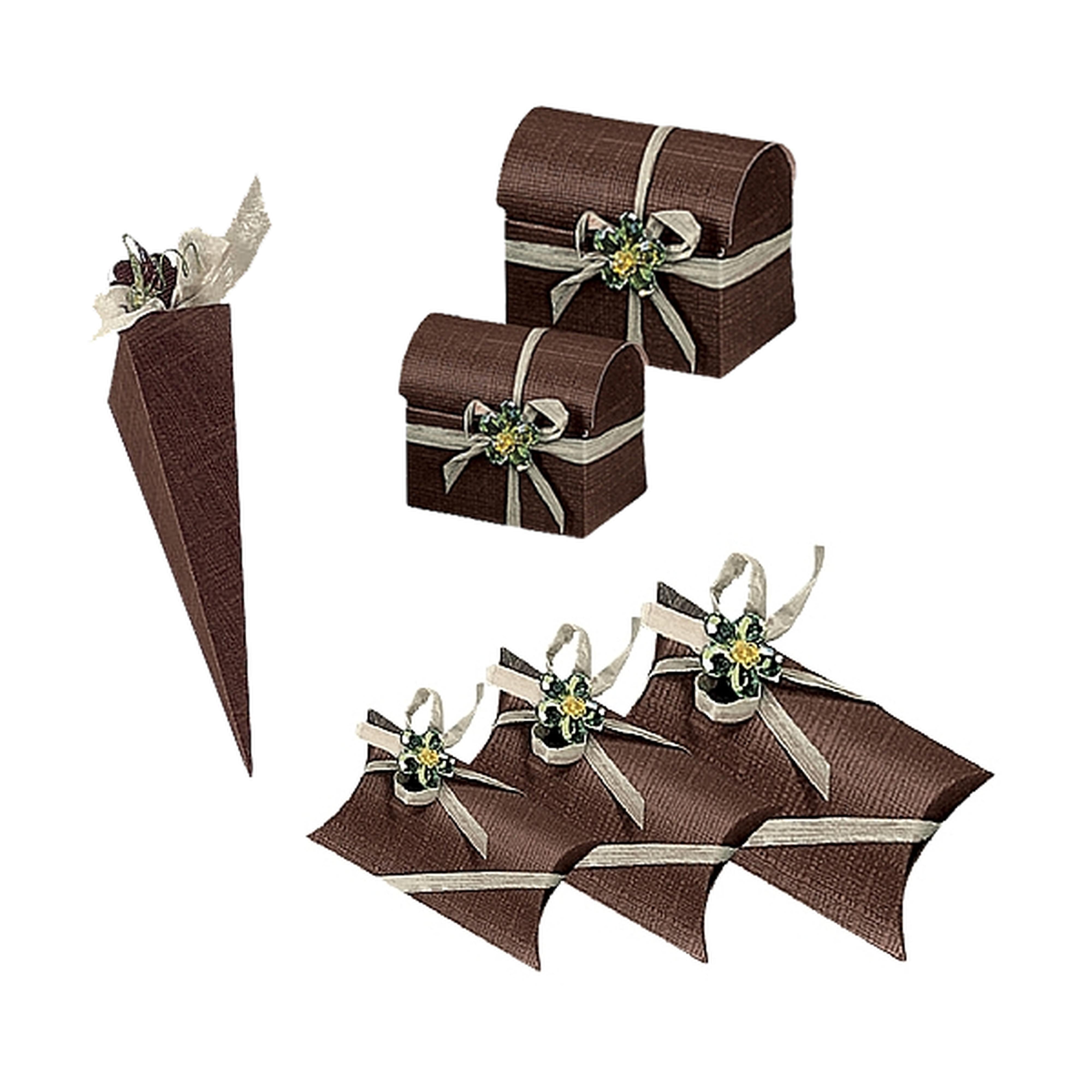 Chocolate Linen Confection Boxes