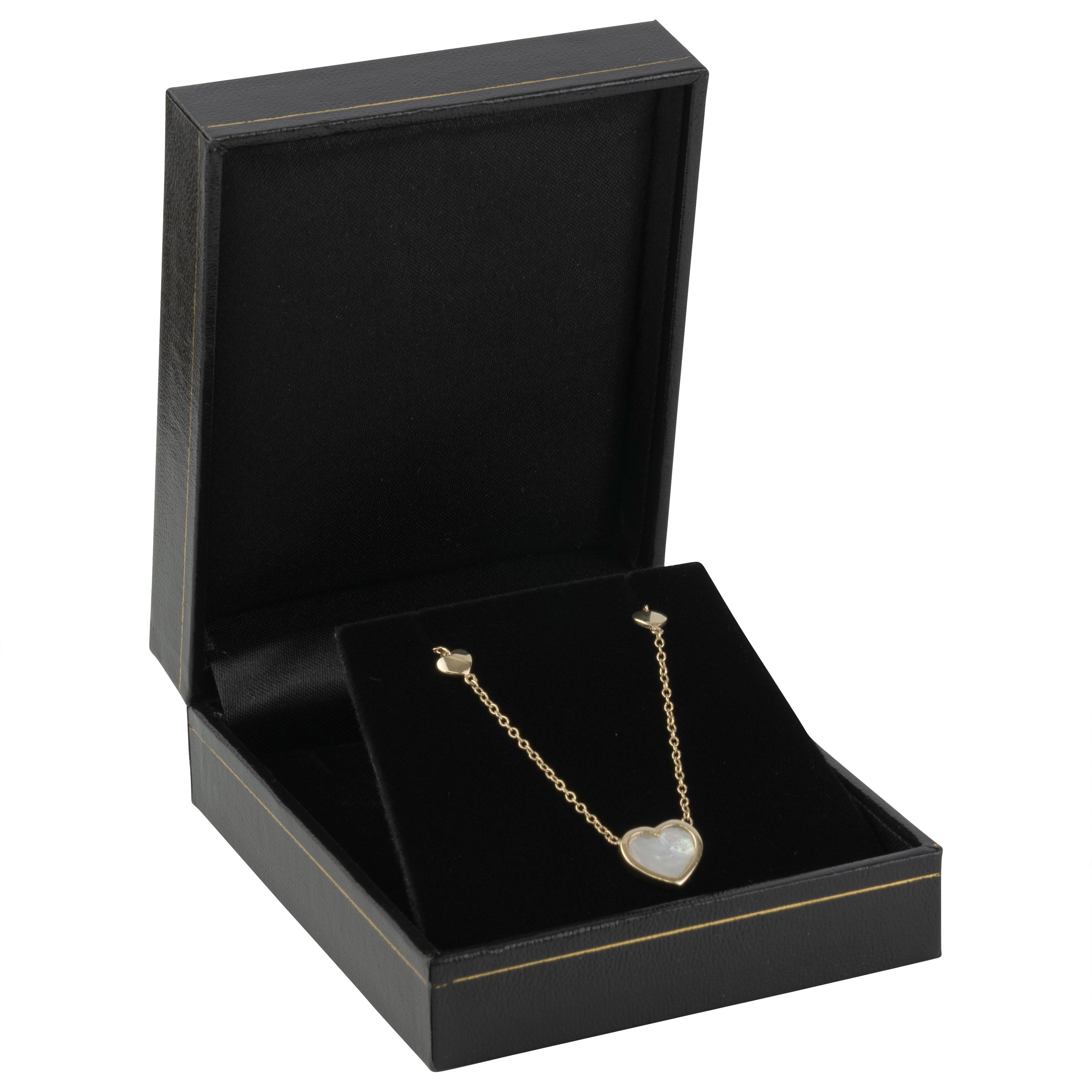 Paper Covered Large Pendant Box with Gold Accent