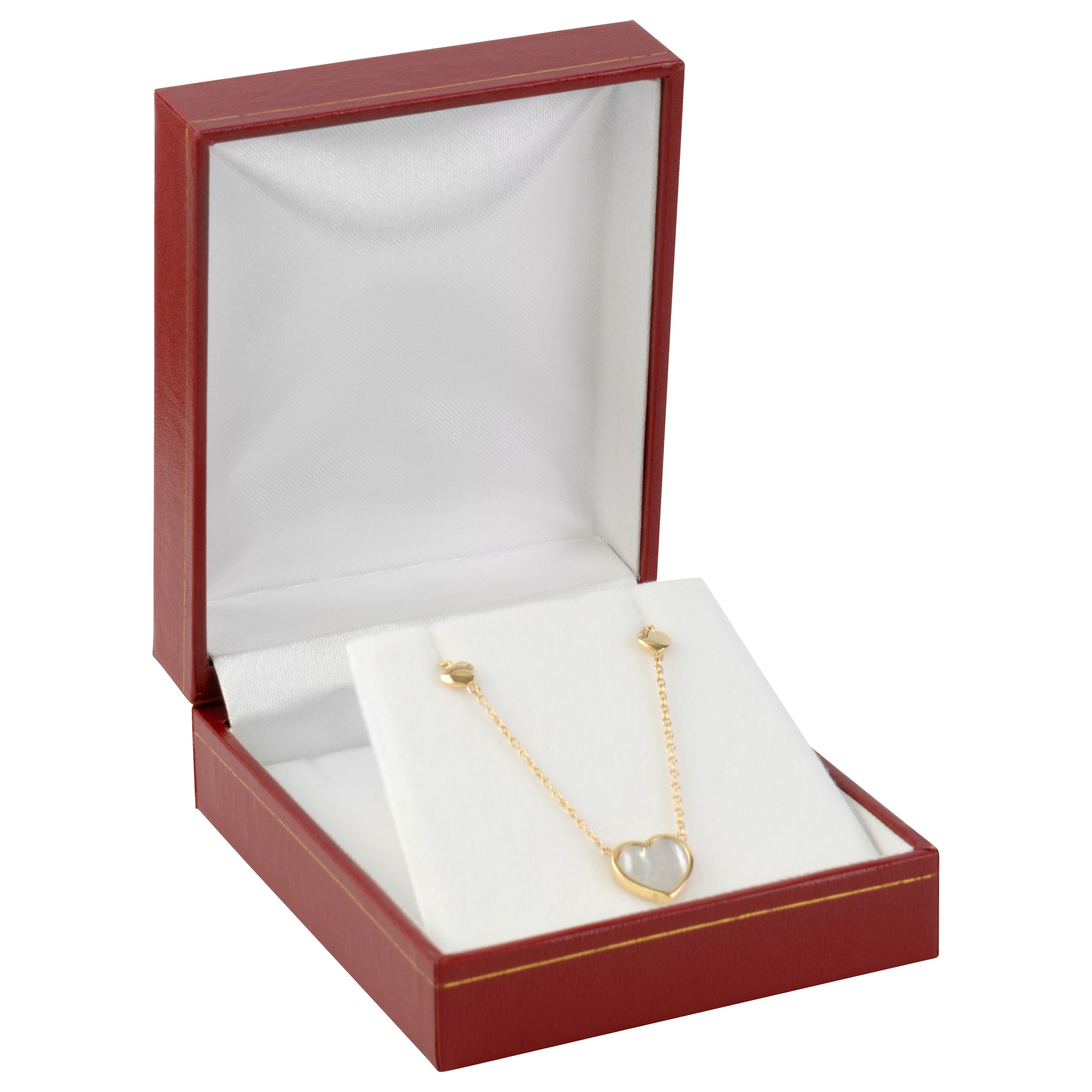 Paper Covered Large Pendant Box with Gold Accent