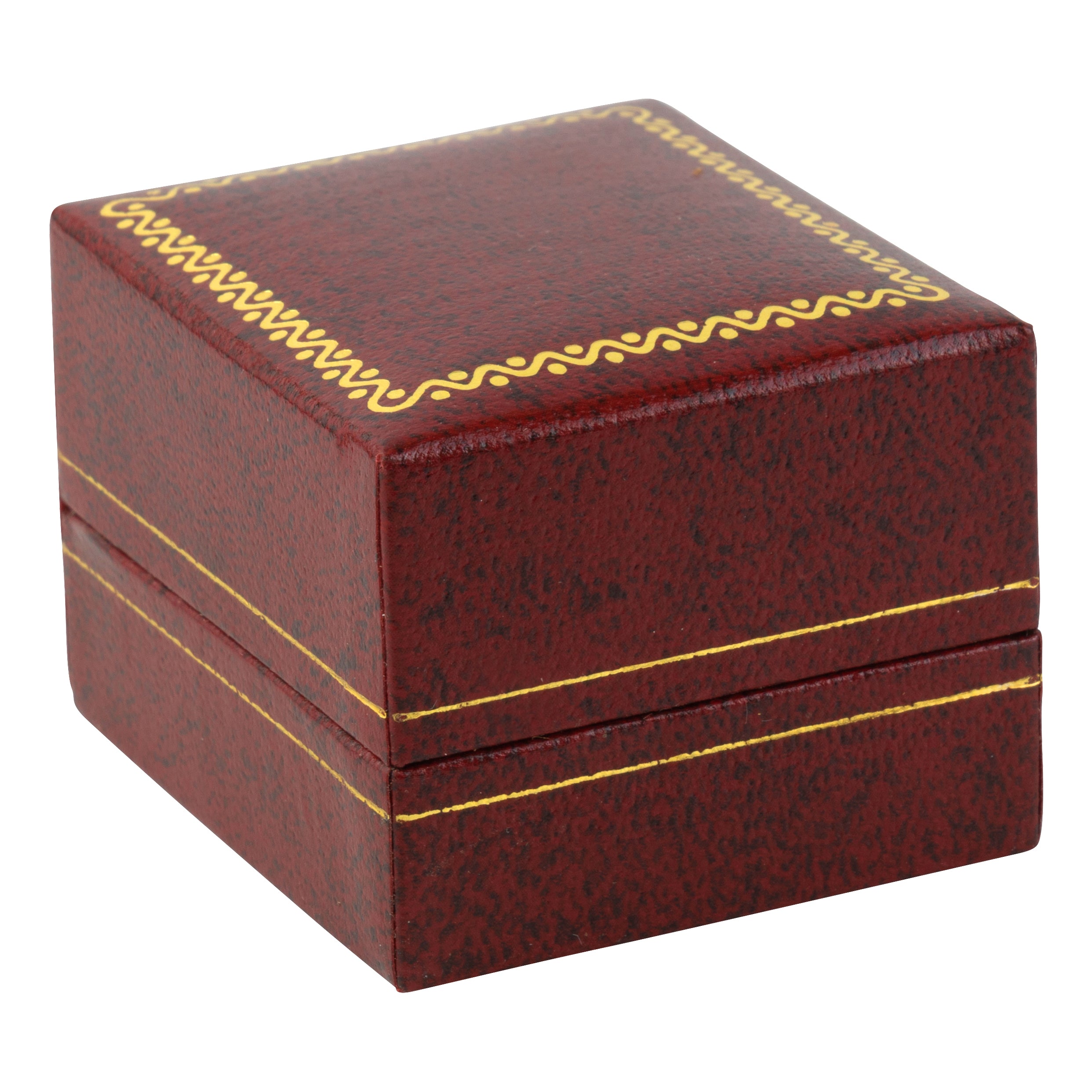 Paper Covered Clip Ring Box with Gold Accent