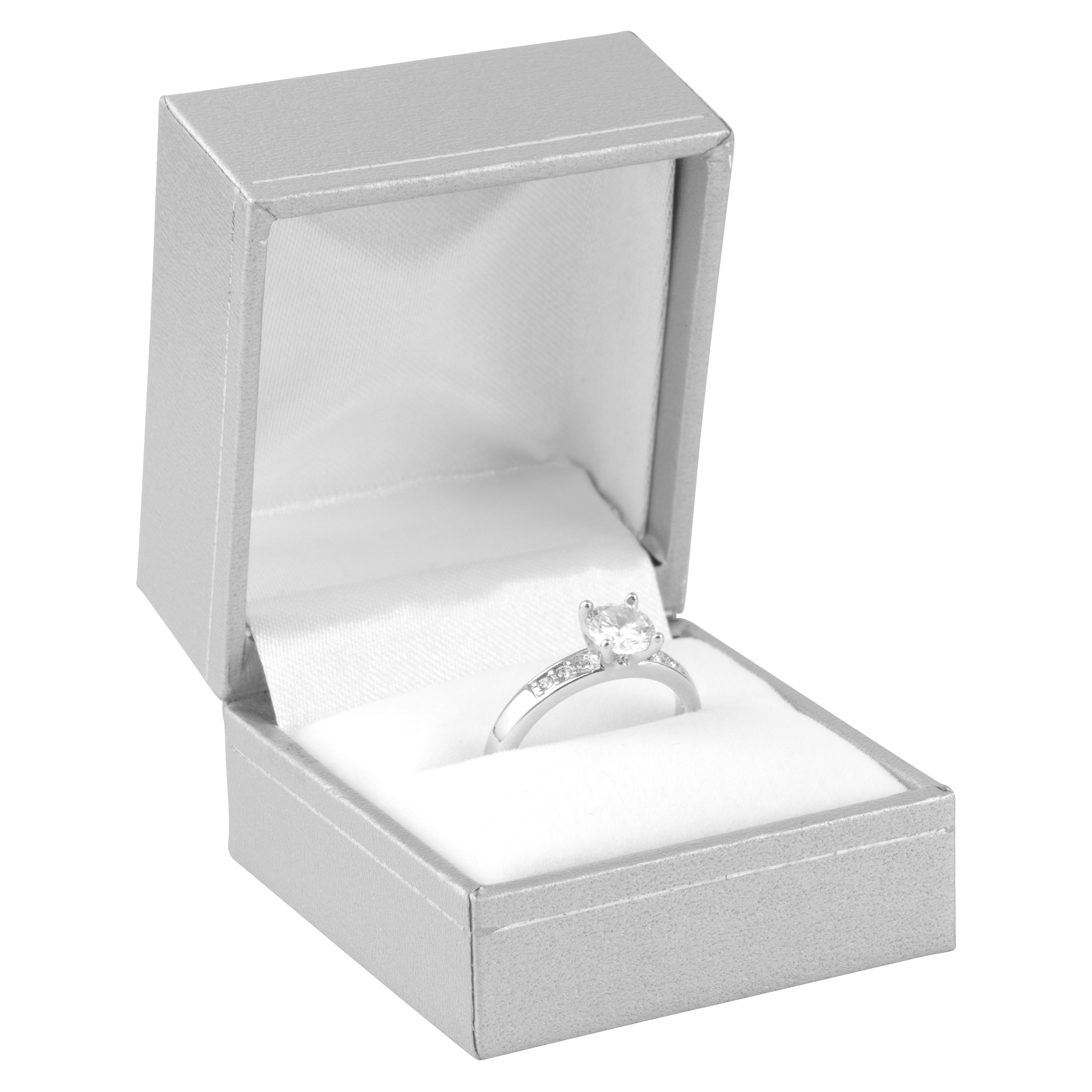 Paper Covered Single Ring Box with Gold Accent