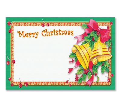 Merry Xmas Bells Gift Tag - 3.5" x 2"