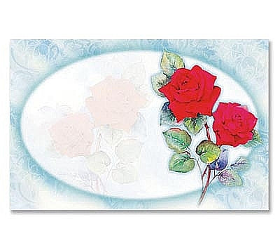 Roses In Oval Gift Tag - 3.5" x 2"