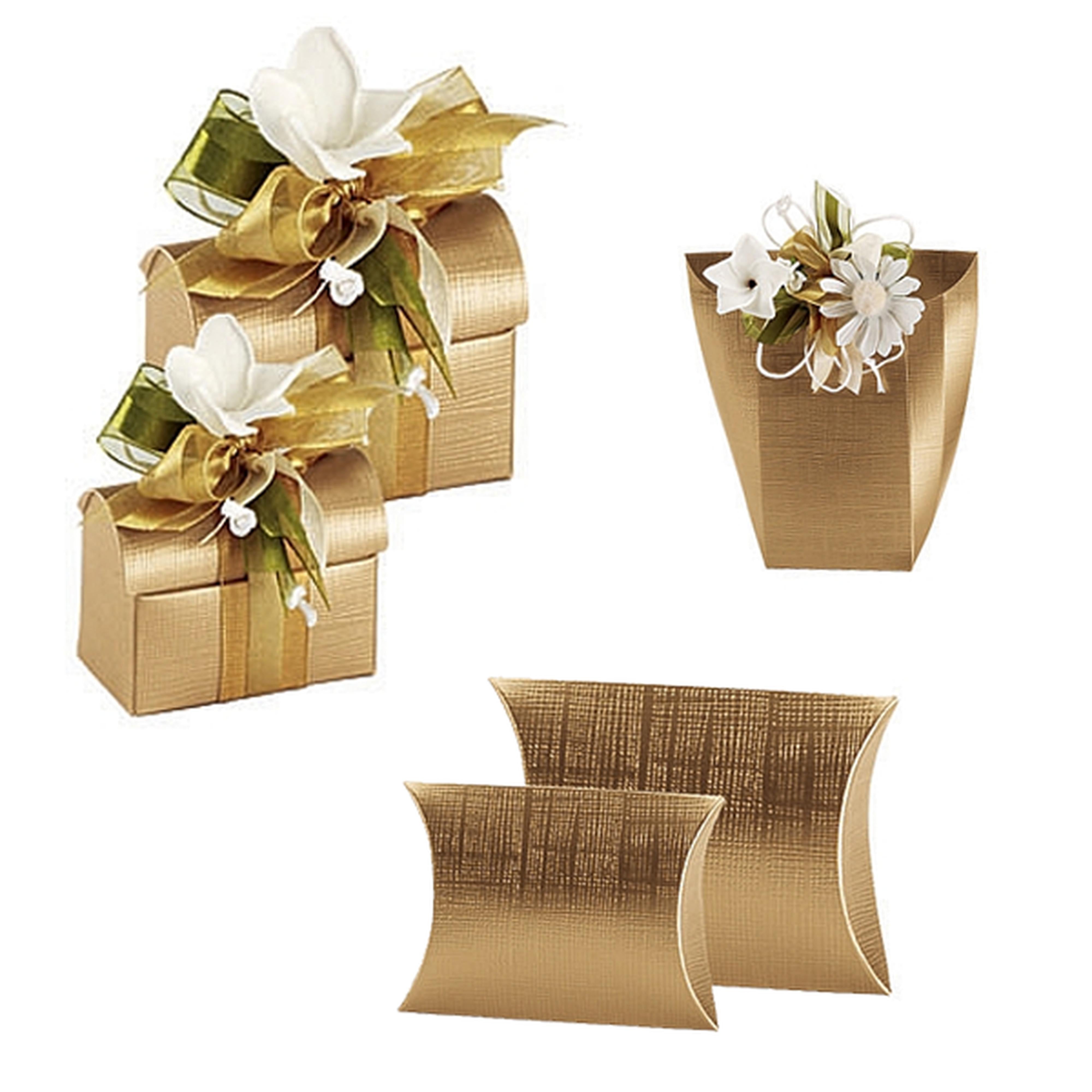Gold Linen Confection Boxes