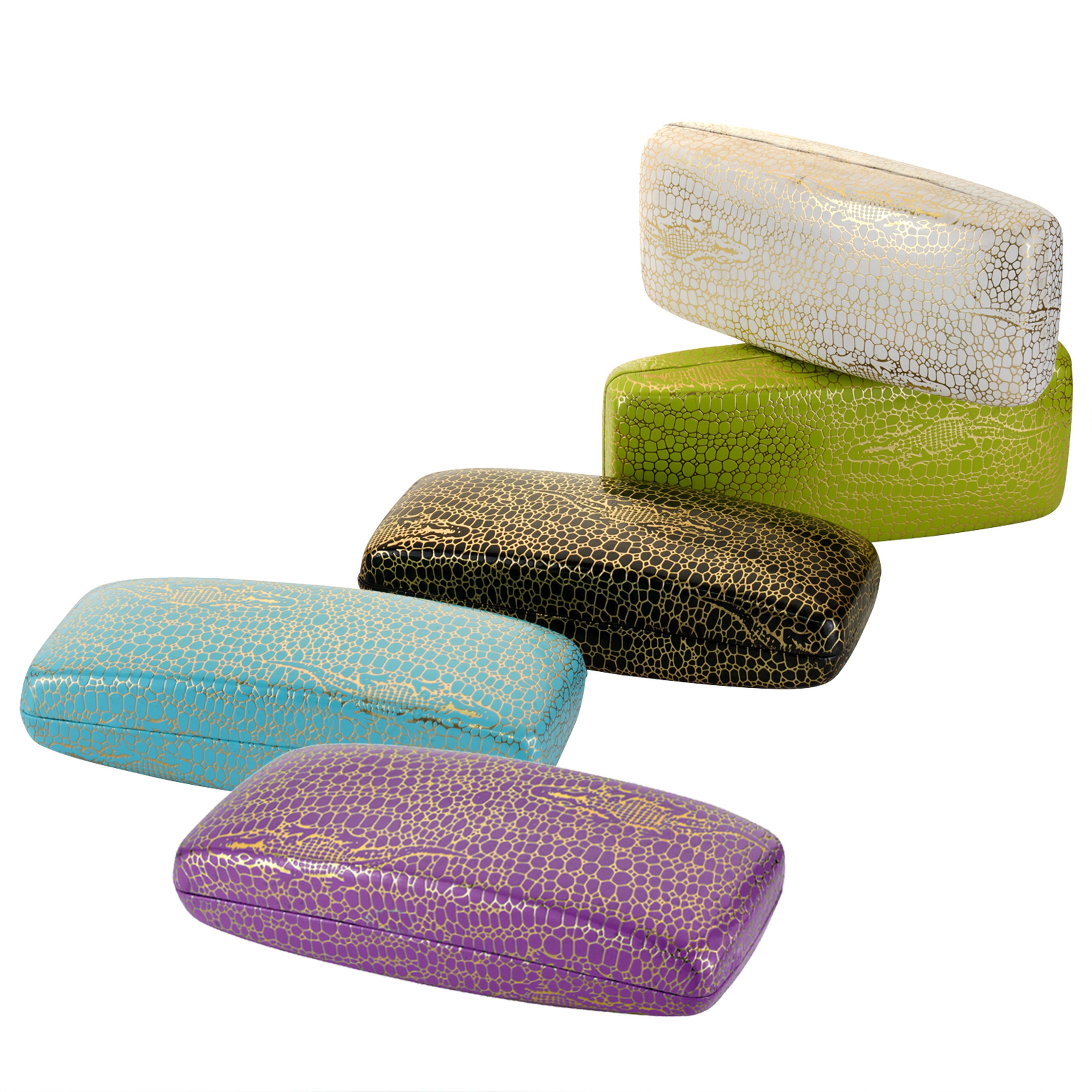 Large Metallic Crocodile Eyewear Case