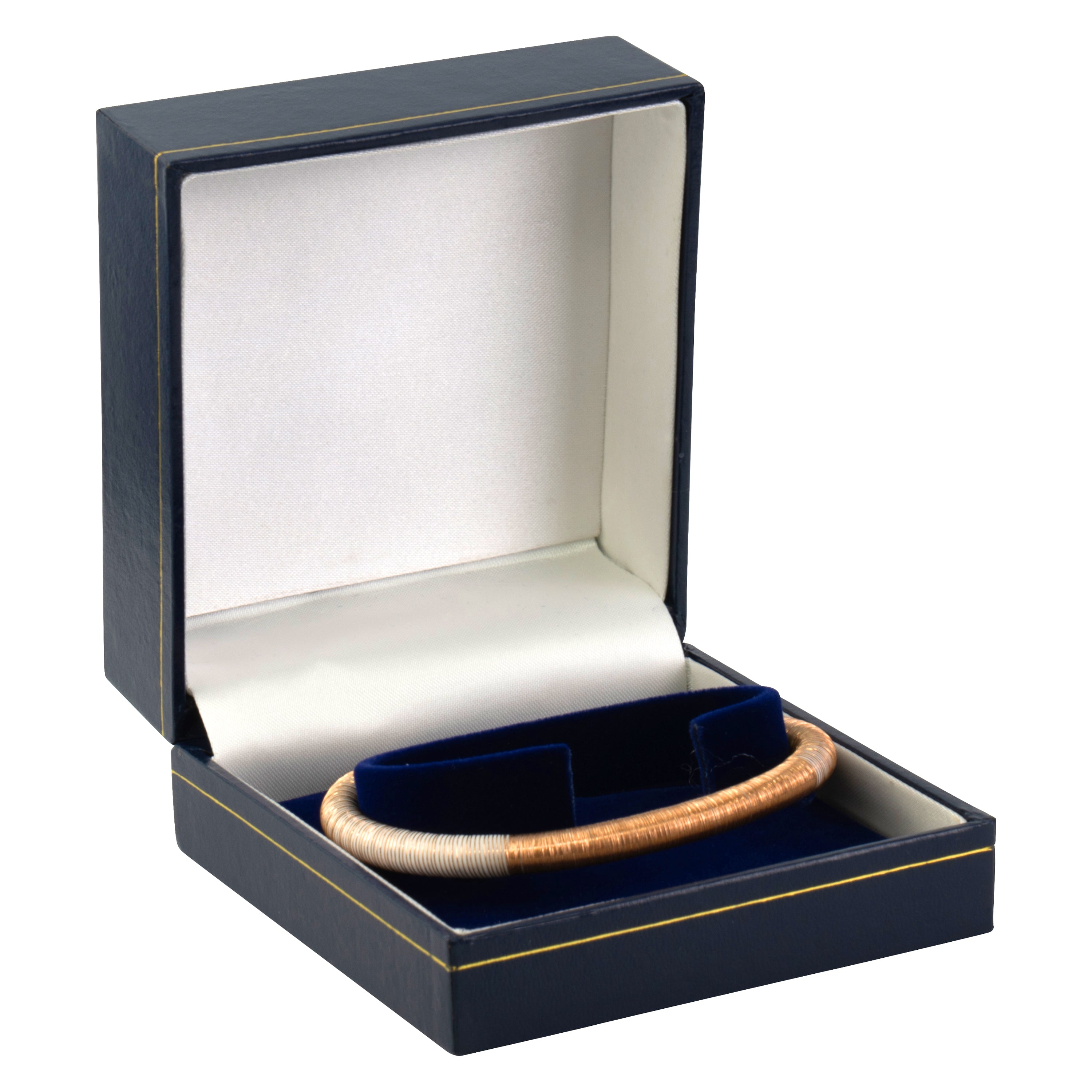 Paper Covered Bangle Box with Gold Accent