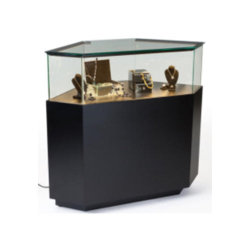 Triangular Dark Wooden Showcase