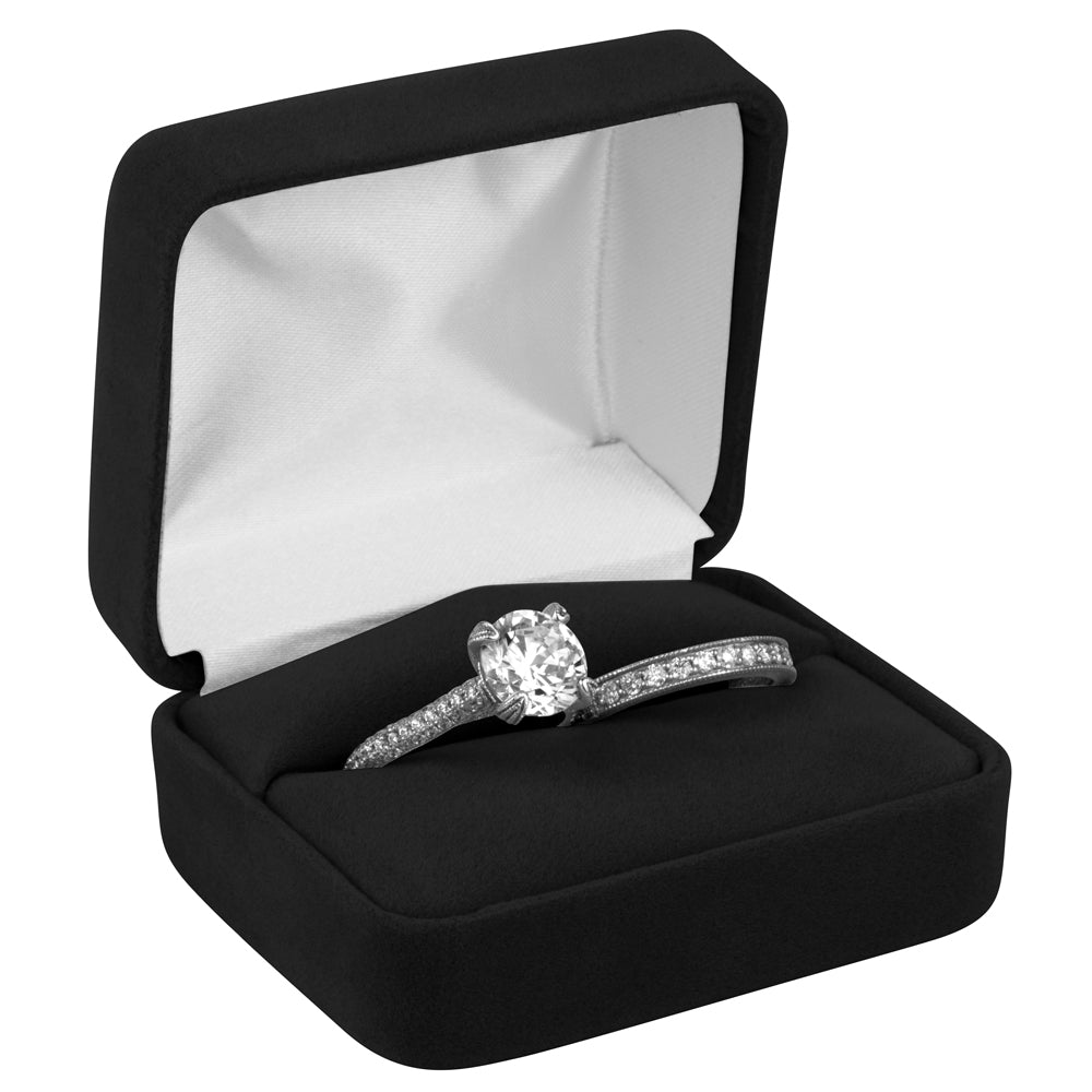 Velour Double Ring Box