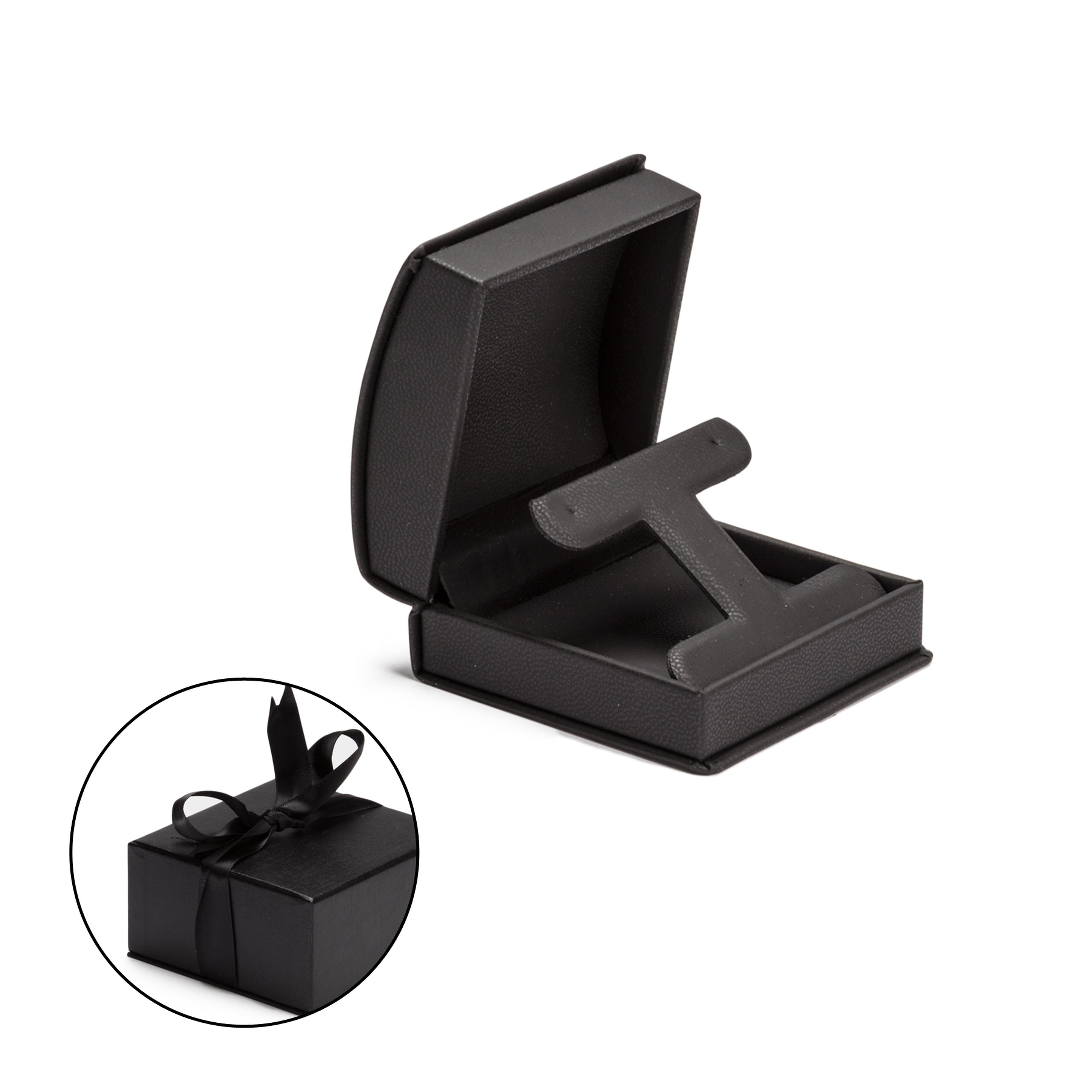 Leatherette Clip Earring Box Leatherette Interior with Ribboned Packer