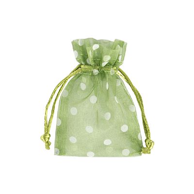 Organza Drawstring Pouch with Polka Dots