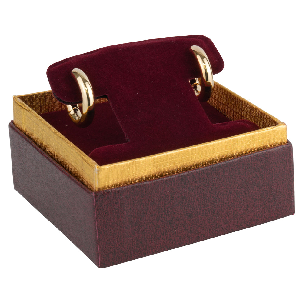 Two-tone Paper French Clip Earring Box with Gold Accent