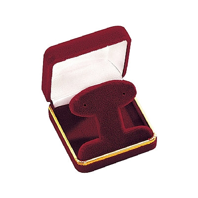 Velvet French Clip Earring Box with Gold Rims and Matching Insert
