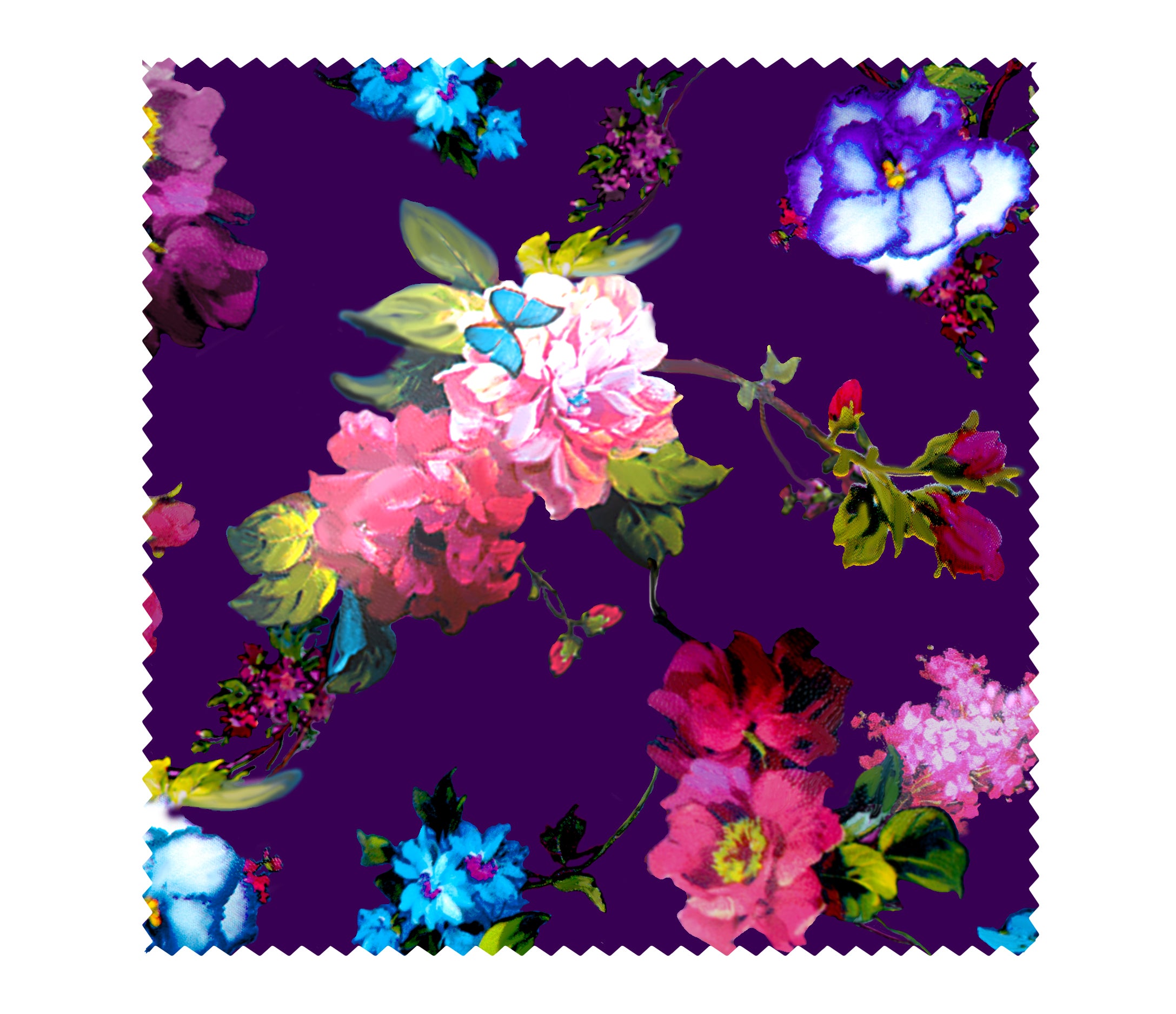 Floral PU Eyewear Case with Coordinating Cloth