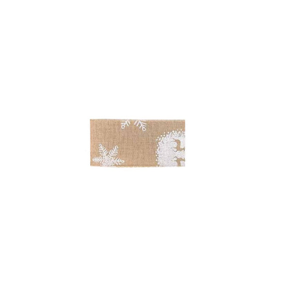 Snowflakes and Reindeer Printed Woven Ribbon