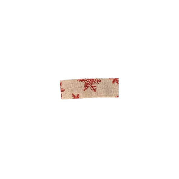 Snowflakes and Reindeer Printed Woven Ribbon