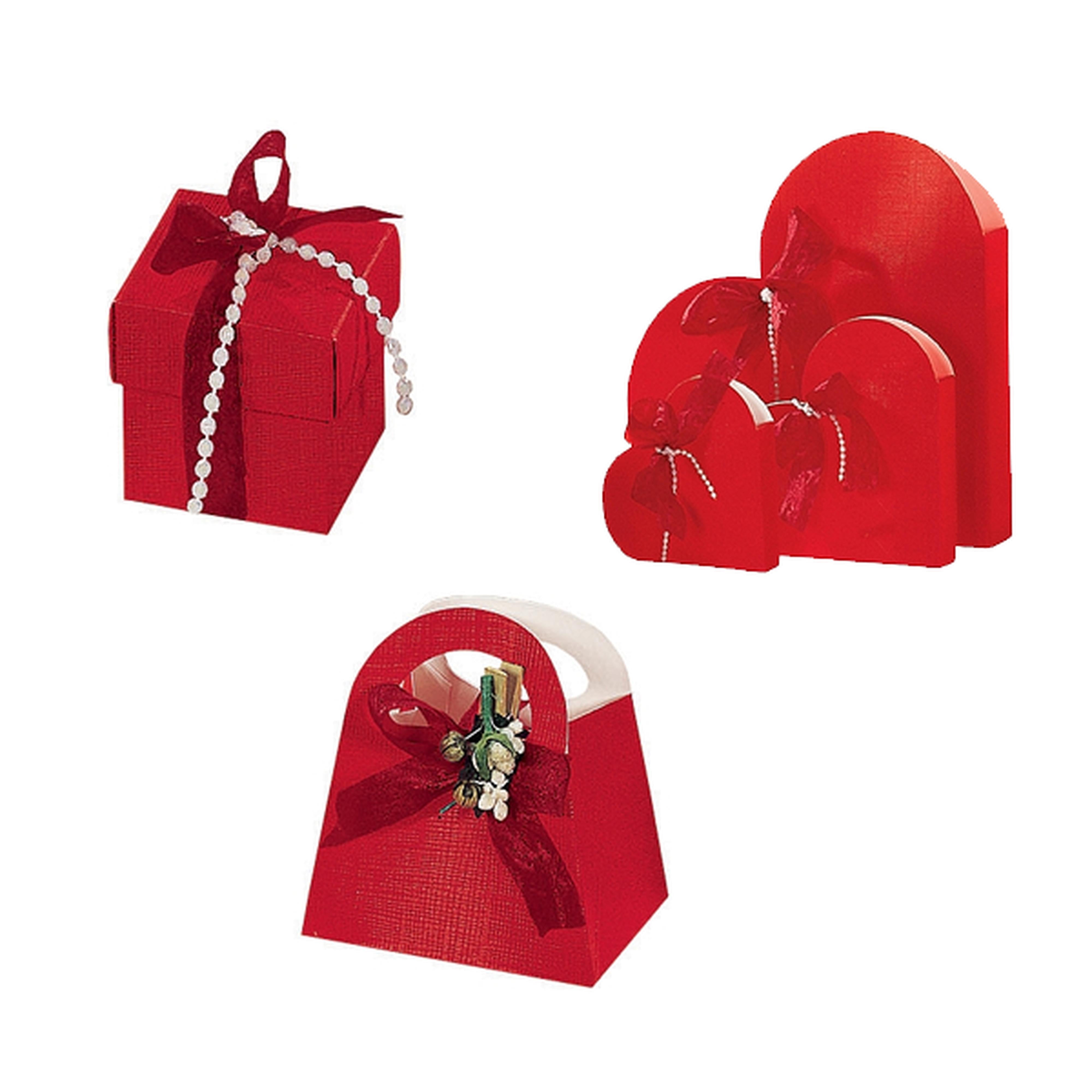 Red Linen Confection Boxes