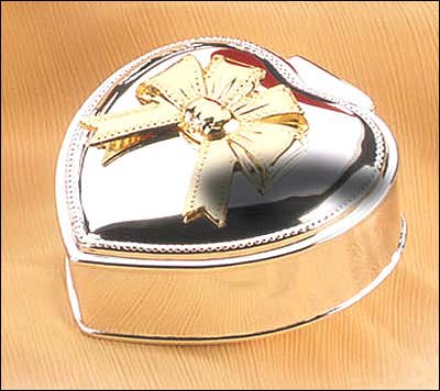 Plated Heart Box W - Bow