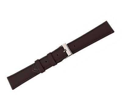 Leather Watch Band Soft Leather Black (18mm) Long